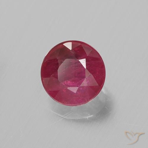 Rubí Carmesí intenso natural de 0.64 ct, Redondo, VS-SI