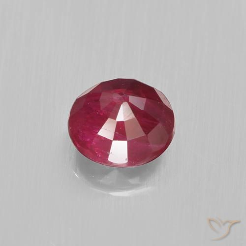 Rubí Carmesí intenso natural de 0.64 ct, Redondo, VS-SI