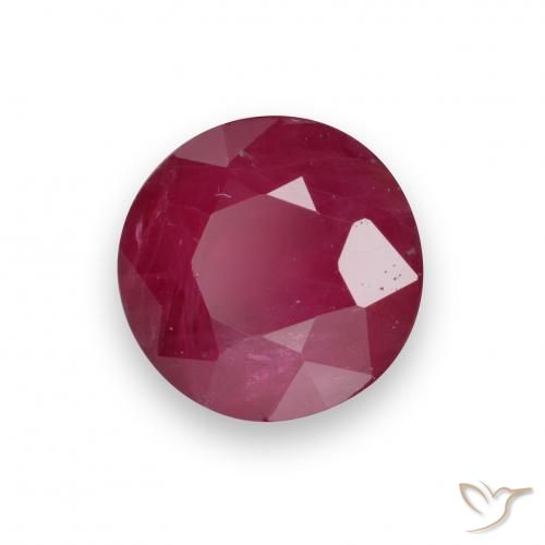 Rubí Rojo medio natural de 0.69 ct, Redondo, VS-SI