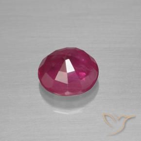 Rubí Rojo rosado natural de 1.28 ct, Redondo, VS-SI