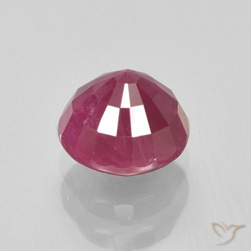 Rubí Rosado rojizo natural de 1.55 ct, Redondo, VS-SI