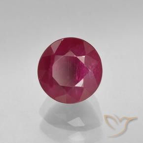 Rubí Rojo rosado natural de 1.10 ct, Redondo, VS-SI