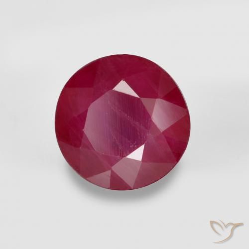 Rubí Rojo medio natural de 0.83 ct, Redondo, VS-SI