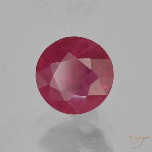 Rubí Carmesí intenso natural de 1.06 ct, Redondo, VS-SI