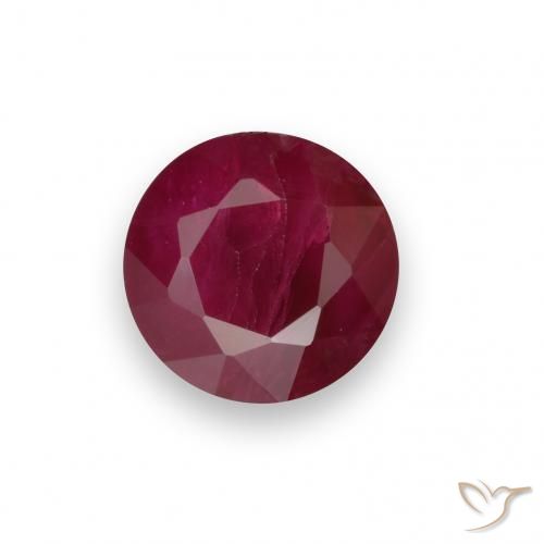 0.75ct Natural Rojo oscuro Rubí, Redondo, VS-SI