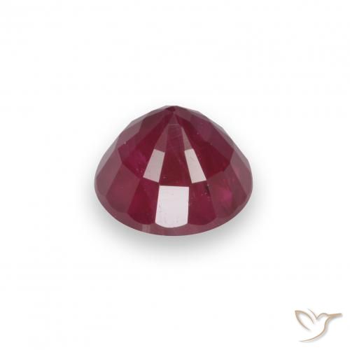 Rubí Rojo oscuro natural de 0.75 ct, Redondo, VS-SI