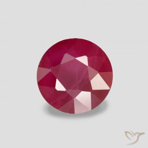 Rubí Carmesí intenso natural de 0.87 ct, Redondo, VS-SI