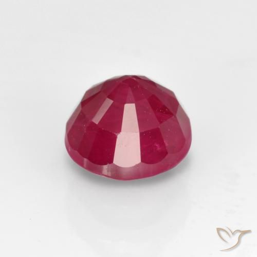Rubí Carmesí intenso natural de 0.87 ct, Redondo, VS-SI