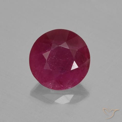 0.65ct Natural Rojo oscuro Rubí, Redondo, VS-SI