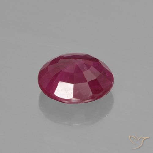 Rubí Rojo oscuro natural de 0.65 ct, Redondo, VS-SI