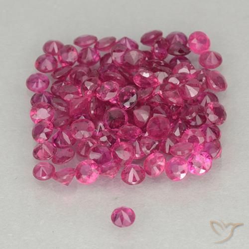 Gemas de Rubí Magenta intenso natural de 1.30 ct, Corte Redondo, VS