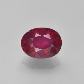 Rubí rojo oscuro natural de 2,13 ct, corte óvalo, VS-SI