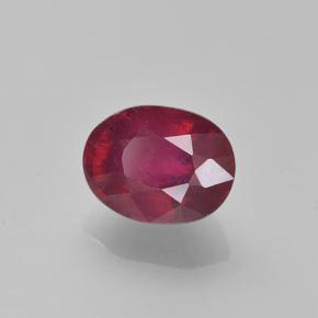 Rubí rojo oscuro natural de 2,13 ct, corte óvalo, VS-SI