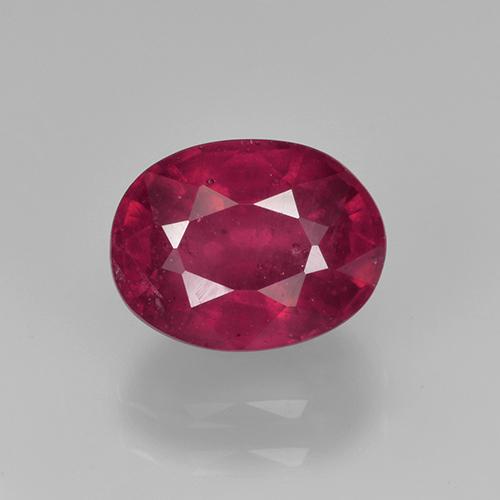 Rubí rojo medio natural de 2,22 ct, corte óvalo, VS-SI