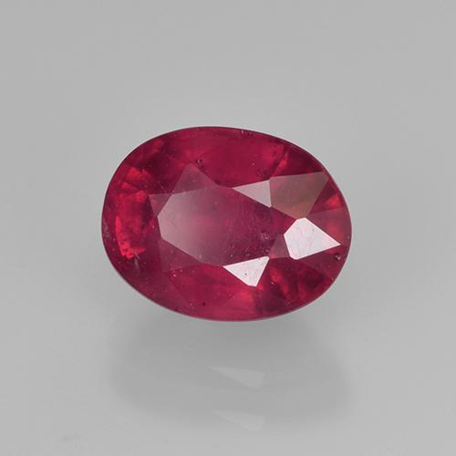 Rubí rojo medio natural de 2,22 ct, corte óvalo, VS-SI