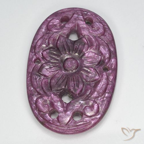 22.50ct Natural Púrpura oscuro Rubí, Ovalada, Opaco