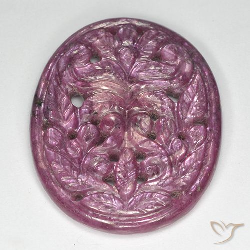 31.40ct Natural Púrpura medio Rubí, Ovalada, Opaco