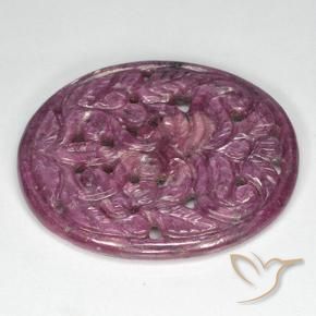 Rubí Púrpura medio natural de 31.40 ct, Ovalada, Opaco