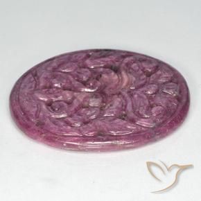 Rubí Púrpura medio natural de 31.40 ct, Ovalada, Opaco