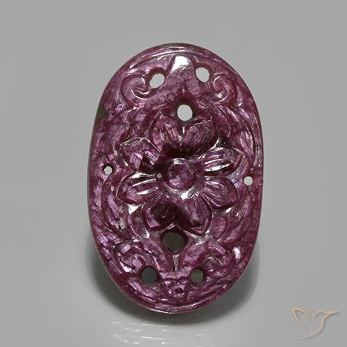 23.57ct Natural Púrpura oscuro medio Rubí, Ovalada, Opaco