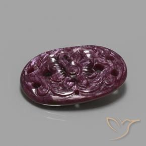Rubí Púrpura oscuro medio natural de 23.57 ct, Ovalada, Opaco