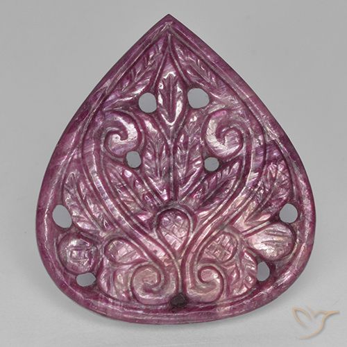 31.28ct Natural Púrpura medio Rubí, En forma de pera, Opaco
