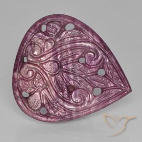 Rubí Púrpura medio natural de 31.28 ct, En forma de pera, Opaco