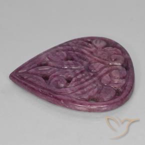Rubí Púrpura medio natural de 31.28 ct, En forma de pera, Opaco