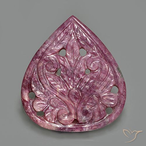 29.19ct Natural Púrpura medio Rubí, En forma de pera, Opaco
