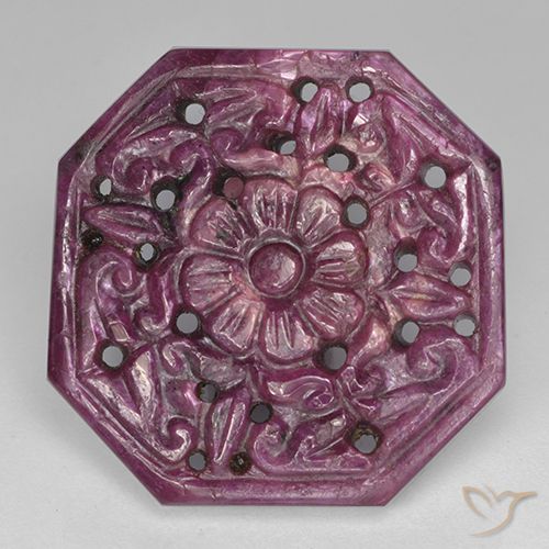 46.86ct Natural Magenta púrpura medio Rubí, corte esmeralda, Opaco