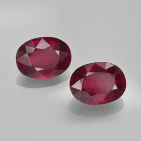 Gemas de Rubí Rojo grosella natural de 3.62 ct, Corte Óvalo, VS-SI