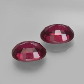 Gemas de Rubí Rojo grosella natural de 3.62 ct, Corte Óvalo, VS-SI
