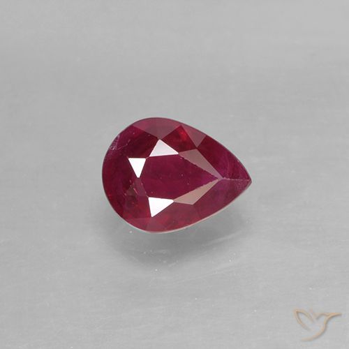 0.42ct Natural Rojo oscuro Rubí, En forma de pera, VS-SI