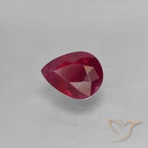 Rubí Rojo oscuro natural de 0.42 ct, En forma de pera, VS-SI