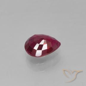 Rubí Rojo oscuro natural de 0.42 ct, En forma de pera, VS-SI