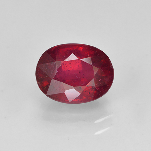 Rubí rojo natural de 2,09 ct, corte óvalo, VS-SI