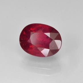 Rubí rojo natural de 2,09 ct, corte óvalo, VS-SI