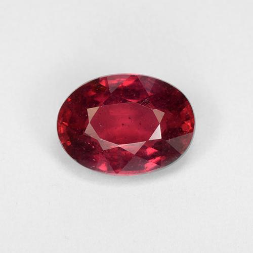 Rubí rojo vino natural de 1,87 ct, corte óvalo, VS-SI