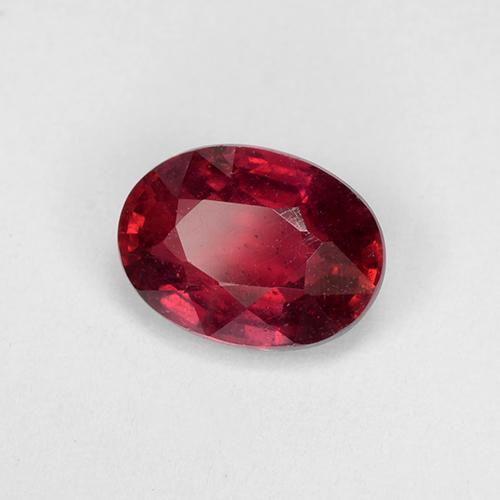 Rubí rojo vino natural de 1,87 ct, corte óvalo, VS-SI