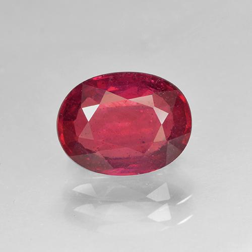 Rubí Rojo grosella natural de 1.54 ct, Corte Óvalo, VS-SI