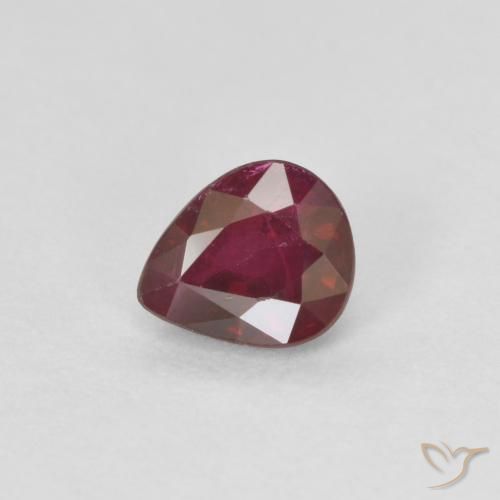 Rubí Rojo vino natural de 0.43 ct, En forma de pera, VS-SI