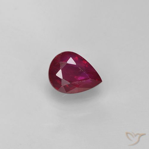 0.38ct Natural Rojo grosella Rubí, En forma de pera, VS-SI