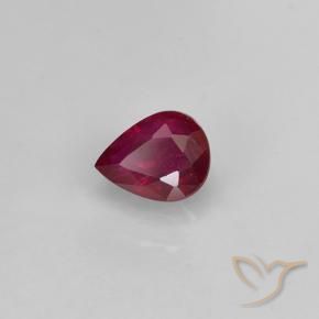Rubí Rojo grosella natural de 0.38 ct, En forma de pera, VS-SI