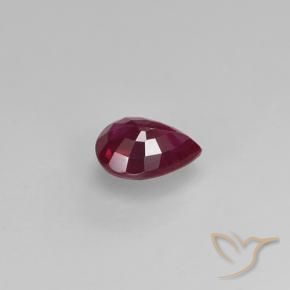 Rubí Rojo grosella natural de 0.38 ct, En forma de pera, VS-SI