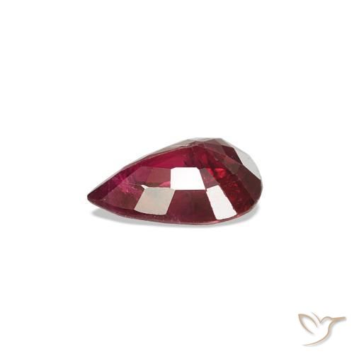 Rubí Rojo oscuro natural de 0.30 ct, En forma de pera, VS-SI