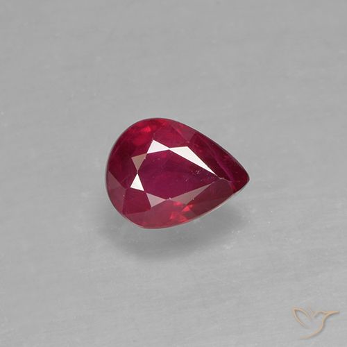 0.38ct Natural Rojo oscuro Rubí, En forma de pera, VS-SI
