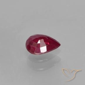 Rubí Rojo oscuro natural de 0.38 ct, En forma de pera, VS-SI