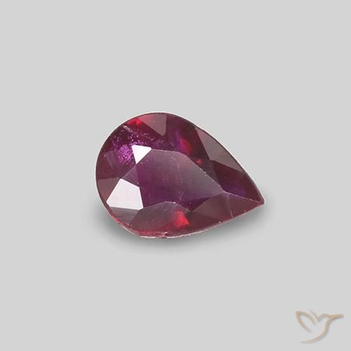 Rubí Rojo vino natural de 0.31 ct, En forma de pera, VS-SI