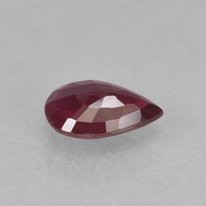 Rubí rojo vino natural de 0,37 ct, en forma de pera, VS-SI