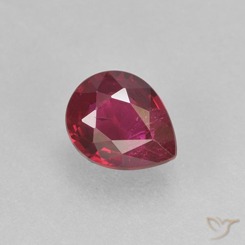 0.40ct Natural Rojo mermelada Rubí, En forma de pera, VS-SI